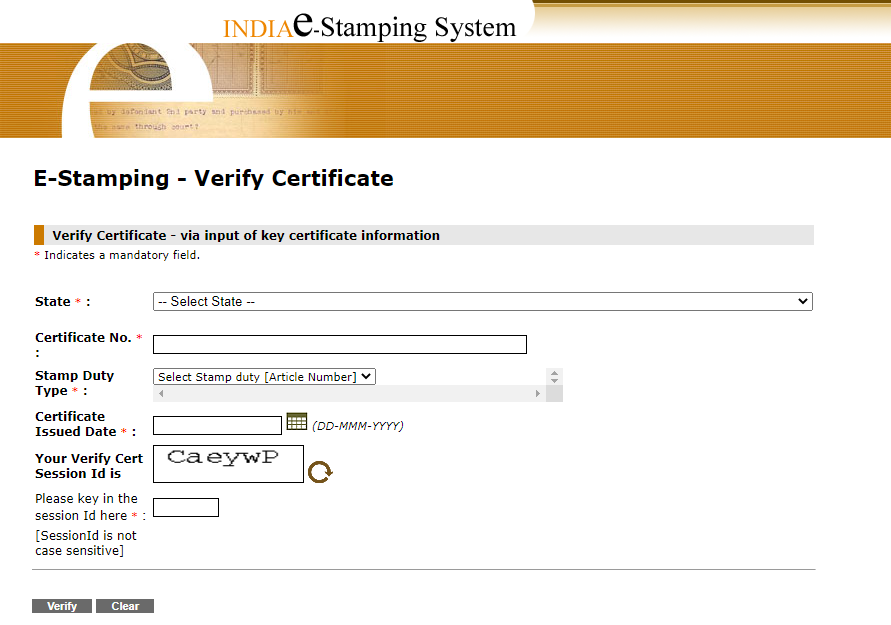 E-Stamping Certificate Verification on IGRSUP Property & Marriage Registration