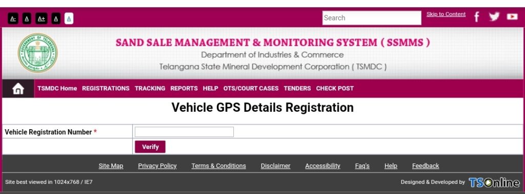 Vehicle GPS Details Registration 