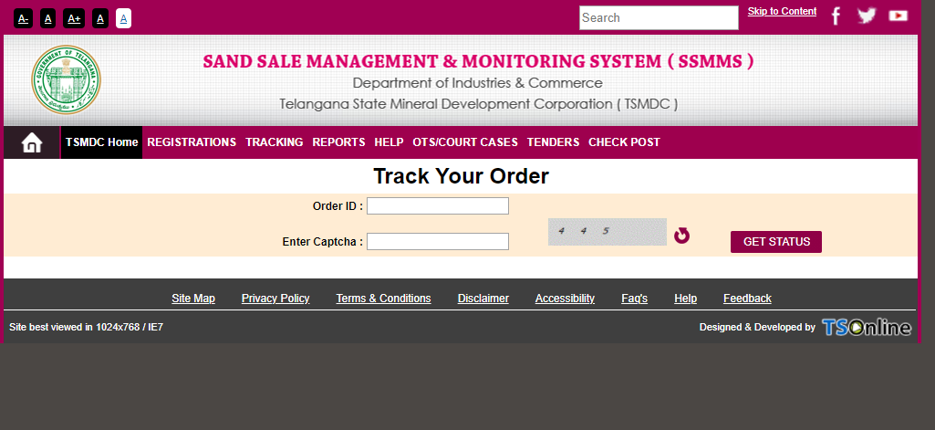 SSMMS Tracking Order 