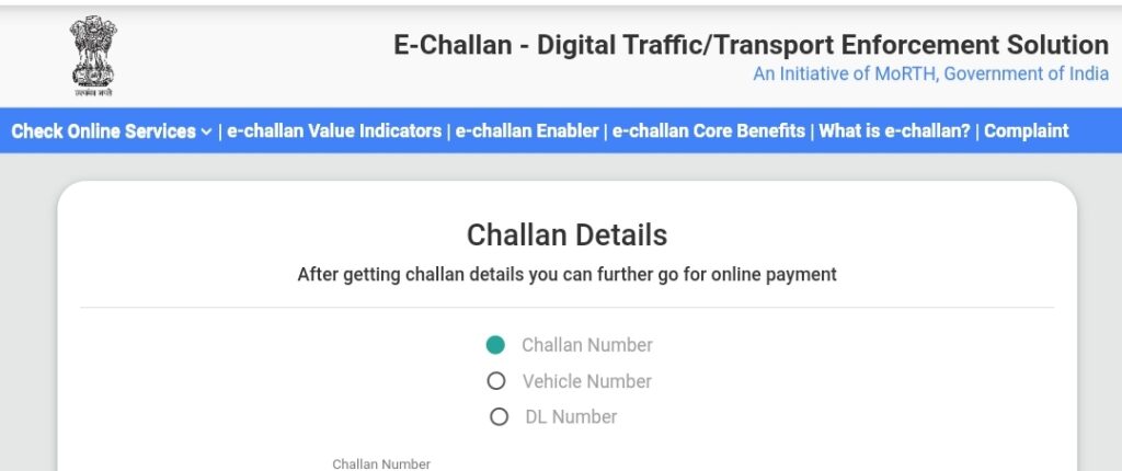 E Challan Online Payment