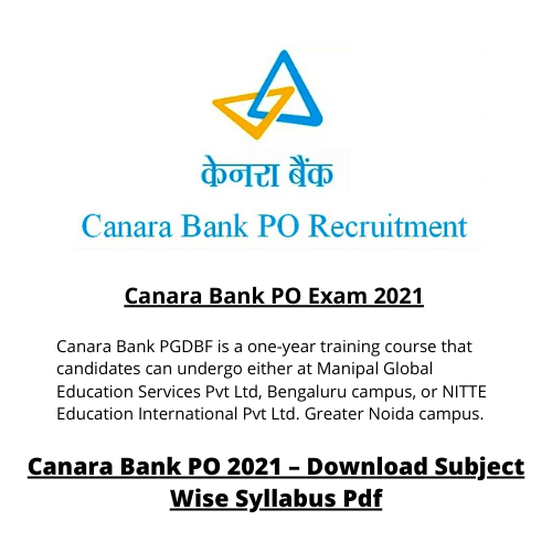 Canara Bank PO 2021