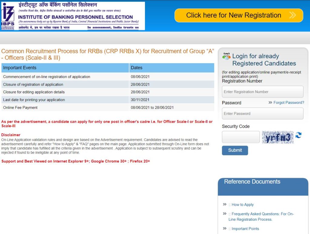 IBPS RRB 2022 Application Procedure