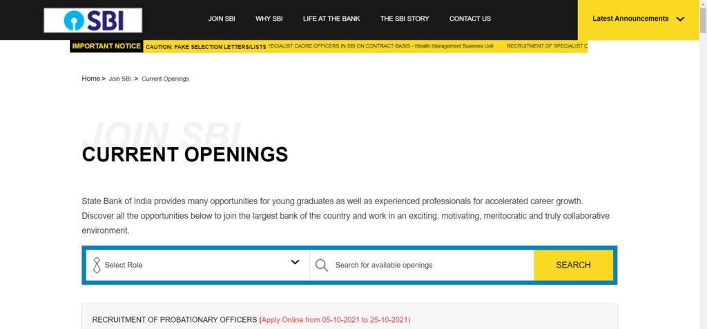 SBI SO Recruitment 2022 Application Procedure