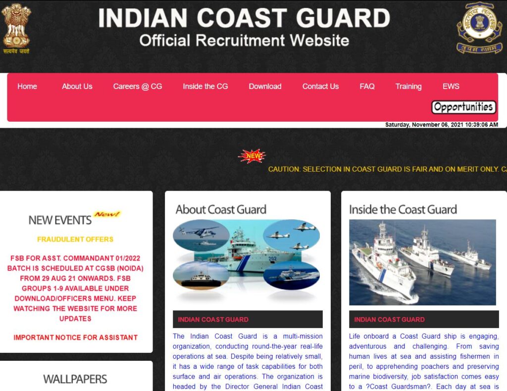 Indian Coast Guard Navik 2022 Application Procedure