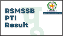 RSMSSB PTI Result 