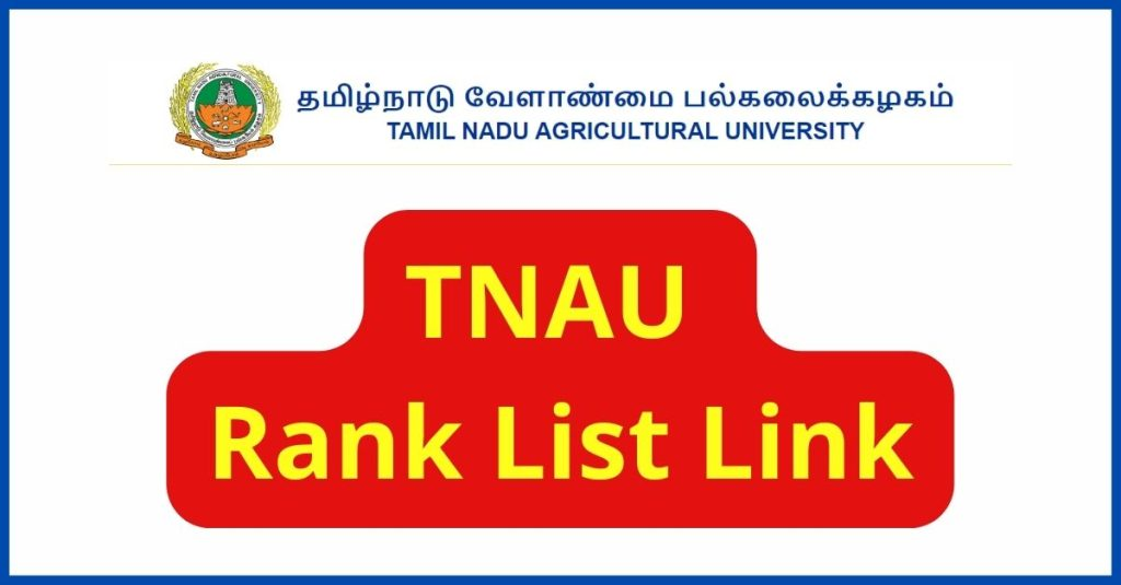 TNAU Rank List 