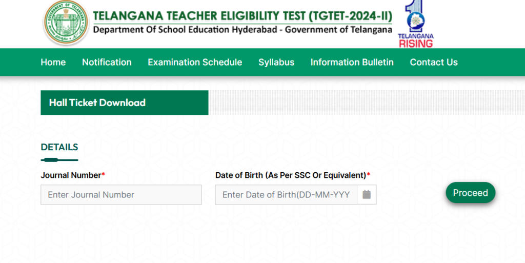 TS TET Hall Ticket 2024 Download Link